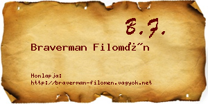 Braverman Filomén névjegykártya